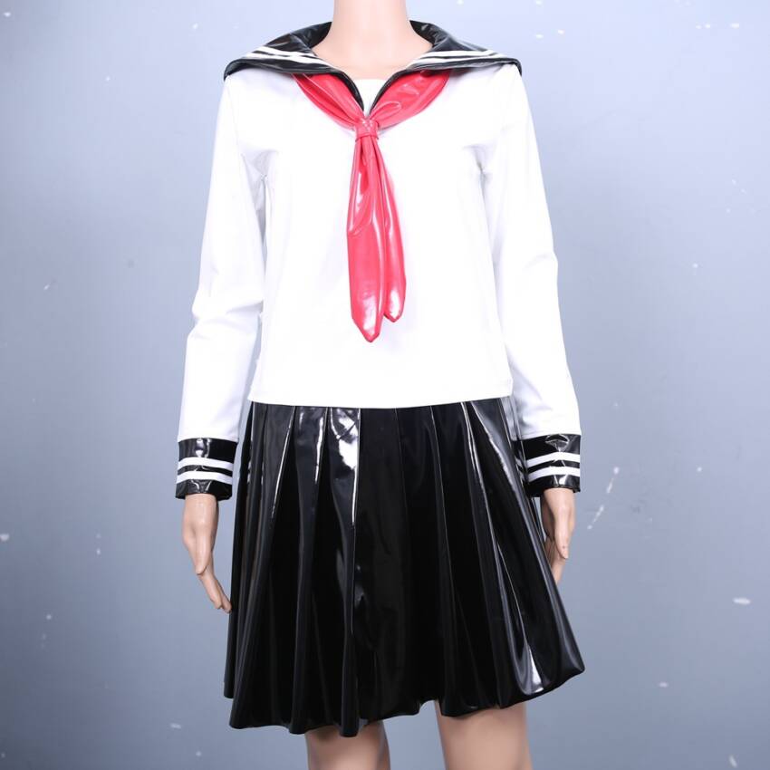 日系可愛少女乳膠氨拼接JK制服裙套裝