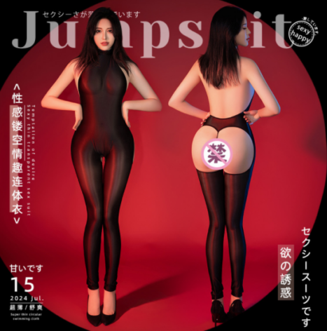 性感絲滑鏤空連體衣JR-0016