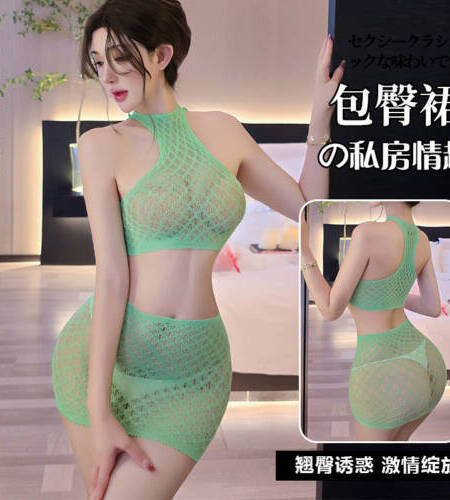 性感誘惑鏤空比基尼兩件套漁網女沙灘包臀裙JL-0194